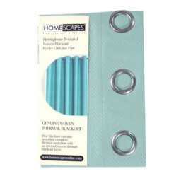 "Homescapes Pastel Blue Herringbone Chevron Blackout Thermal Curtains Pair Eyelet Style, 45X90""" - thumbnail 6