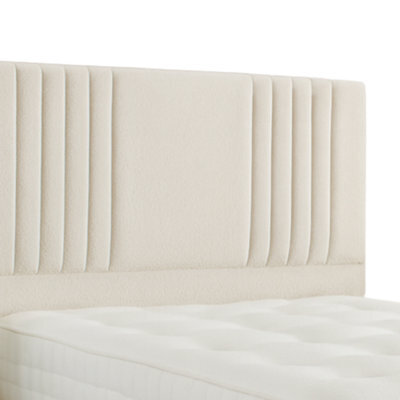 "Urban Textures Luxury 51"" High Milan Boucle Upholstered Bed Headboard - Cream" - image 1