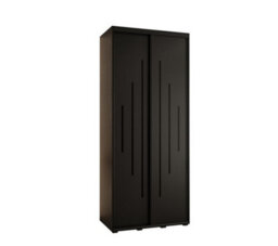 Arte Cannes Xii Sliding Door Wardrobe W100Cm - Sleek Black Storage For Compact Spaces - thumbnail 1