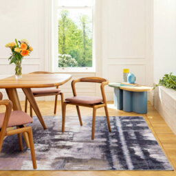 Loomed Storm Blue & Grey Modern Abstract Machine Washable Soft Area Rug 120Cm X 170Cm - thumbnail 1