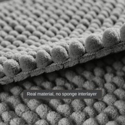 Ameha Grey Chenille Mat 50X80Cm, Extra Soft, Non-Slip, Absorbent Bath Rug & Doormat - thumbnail 6