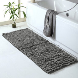 Ameha Grey Chenille Mat 50X80Cm, Extra Soft, Non-Slip, Absorbent Bath Rug & Doormat - thumbnail 4