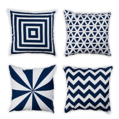 Penguin Home 100% Cotton Tessellated Double Sided Square Cushion Covers - (Set Of 4) - image 1