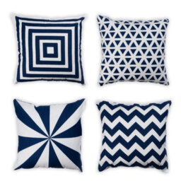 Penguin Home 100% Cotton Tessellated Double Sided Square Cushion Covers - (Set Of 4)
