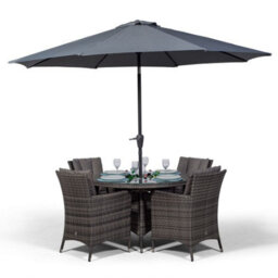 That's Furniture Savannah Round 4 Seater Patio Dining Set With Ice Bucket Drinks Cooler - Grey - thumbnail 5