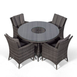 That's Furniture Savannah Round 4 Seater Patio Dining Set With Ice Bucket Drinks Cooler - Grey - thumbnail 6