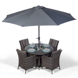 That's Furniture Savannah Round 4 Seater Patio Dining Set With Ice Bucket Drinks Cooler - Grey - thumbnail 7