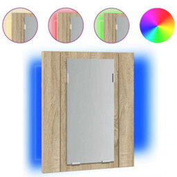Berkfield Stylish Led Bathroom Mirror Cabinet Sonoma Oak 40X12X45 Cm