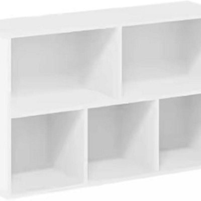 Biznest Shelf Book White Open Luder Tier Wooden Shelving Bookcase Storage Wood Shelf Unit Cube Style Furniture (49.5X24X80 Cm)