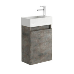 Plum&clay Condense Metallic Wall Hung Cloakroom Vanity Unit (W)390mm
