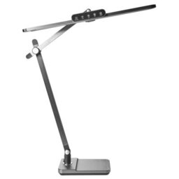 Beliani Desk Lamp Grey With Adjustable Arm And Stepless Dimmer - Modern Brushed Aluminium Finish - thumbnail 5