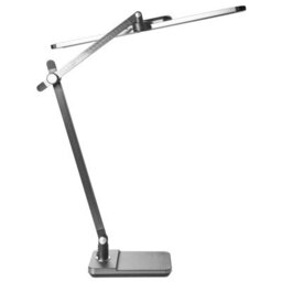 Beliani Desk Lamp Grey With Adjustable Arm And Stepless Dimmer - Modern Brushed Aluminium Finish - thumbnail 6