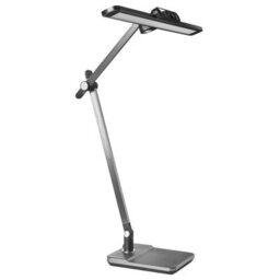Beliani Desk Lamp Grey With Adjustable Arm And Stepless Dimmer - Modern Brushed Aluminium Finish - thumbnail 7