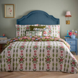 Furn. Feeoni Cottage Floral Duvet Set, Super King, Green - thumbnail 5