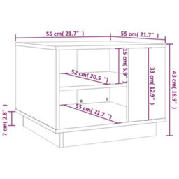 Berkfield Coffee Table Black 55X55X43 Cm Engineered Wood - thumbnail 7