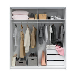 Direct Furniture Suppliers Ltd Arm 2 Door Sliding Wardrobe 150Cm Wide In White + Arc Internal 3 Draw Chest Bundle - thumbnail 2