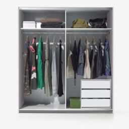 Direct Furniture Suppliers Ltd Arm 2 Door Sliding Wardrobe 150Cm Wide In White + Arc Internal 3 Draw Chest Bundle - thumbnail 3