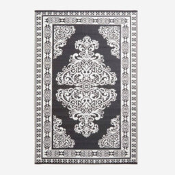 Homescapes Luxury Outdoor Rug Waterproof Reversible For Garden Patio, 120 X 186 Cm, Black & White, 100% Recycled, Motif - thumbnail 1