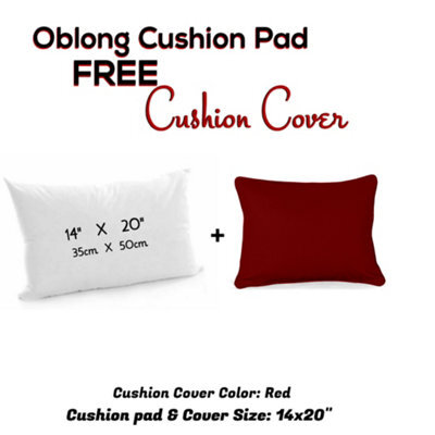 Chilimilii Rectangle/oblong Cushion Pads With Free Cushion Cover 100% Cotton Hollowfiber Filled Home Car Sofa Decor Cushions