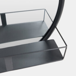 Ohs Round Wall Mounted Bathroom Dressing Mirror With Shelf - thumbnail 5