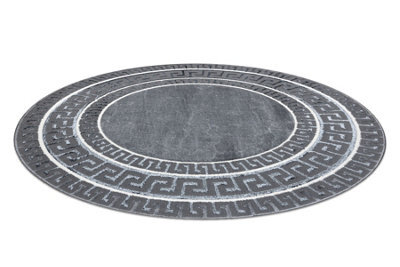 RugsX Carpet Allure 1960 Circle, Greek Key, Frame - Structural, Stylish, Glamour Grey Circle 120 Cm - image 1