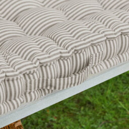 Dibor Vintage Style  Cotton Grey Striped Reversible Garden Outdoor Cushion L105Cm X W42Cm - thumbnail 3
