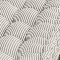 Dibor Vintage Style  Cotton Grey Striped Reversible Garden Outdoor Cushion L105Cm X W42Cm - thumbnail 4