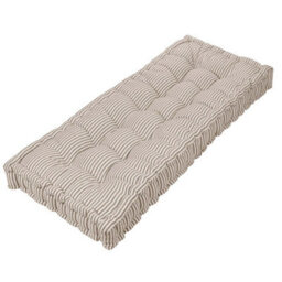 Dibor Vintage Style  Cotton Grey Striped Reversible Garden Outdoor Cushion L105Cm X W42Cm - thumbnail 2
