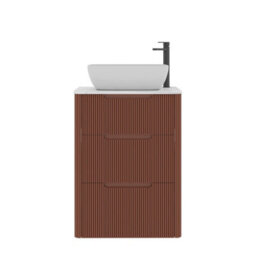 Royal Bathrooms Avenza 600mm Terracotta Clay Floor Standing Countertop Bathroom Vanity Unit 3 Drawer With Elva Basin - thumbnail 6