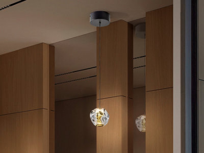 Luminosa Lighting Luminosa Zaria Slim Pendant Ceiling Light Black, Gold, Clear Led 3000K - Uk Stock - image 1