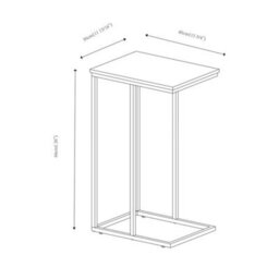 Modern End C Shaped Industrial Sofa Side Table  Steel Frame Wood Top Décor - Wild Oak - thumbnail 2