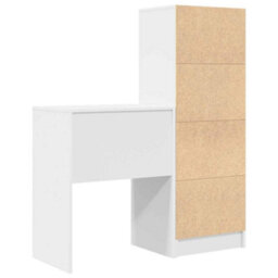 Walplus Desk With Storage With Drawer 2 Pcs White 45.5 X 34 X 127 Cm - thumbnail 9
