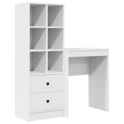 Walplus Desk With Storage With Drawer 2 Pcs White 45.5 X 34 X 127 Cm - thumbnail 2