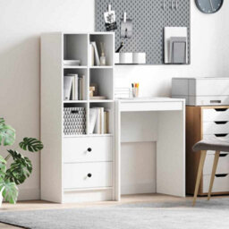 Walplus Desk With Storage With Drawer 2 Pcs White 45.5 X 34 X 127 Cm - thumbnail 1