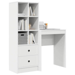 Walplus Desk With Storage With Drawer 2 Pcs White 45.5 X 34 X 127 Cm - thumbnail 3