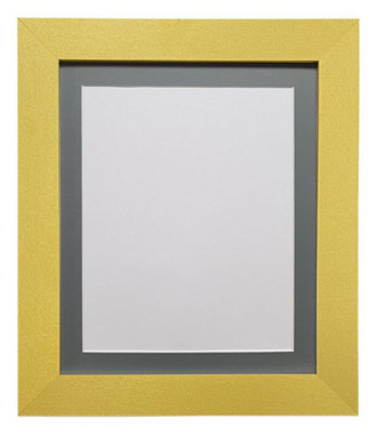 Frames By Post Metro Gold Frame With Dark Grey Mount For Image Size 16 X 12 Inch - image 1