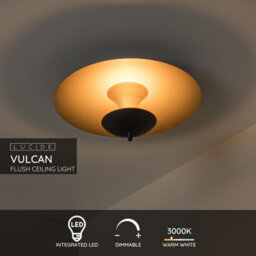 Lucide Vulcan - Flush Ceiling Light - 35 Cm - Led Dim. - 1X9W 3000K - Black - thumbnail 2