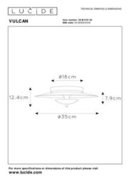 Lucide Vulcan - Flush Ceiling Light - 35 Cm - Led Dim. - 1X9W 3000K - Black - thumbnail 6