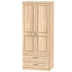 Stafford 2 Door 2 Drawer Wardrobe In Bardolino Oak (Ready Assembled) - thumbnail 1