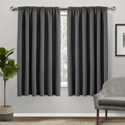 Bedlooms Grey Thermal Insulated Blackout Pencil Pleat Standard Window Curtain (Pair) 66 X 54 Inches With Tie Backs Two - thumbnail 9