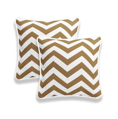 Chilimilii Chevron Cushion Covers 100% Cotton Zigzag Style Home Sofa Decor Zip Covers 45X45Cm Pack Of 2