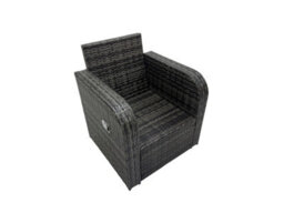 Fimous 6 Seat Outdoor Wicker Pe Rattan Garden Furniture Set Dining Table Sofa Sets With Side Table Dark Grey Mixed - thumbnail 5