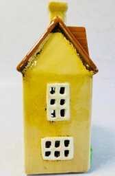 My Square Mile Tealight Candle Holder Housewarming Gift Ceramic Village Pottery House Ornament (Yellow Picket Fence Cottage (20Cm X 12Cm)) - thumbnail 3