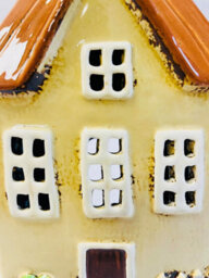 My Square Mile Tealight Candle Holder Housewarming Gift Ceramic Village Pottery House Ornament (Yellow Picket Fence Cottage (20Cm X 12Cm)) - thumbnail 2