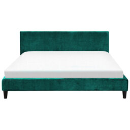 Beliani Bed Velvet Fitou 180 X 200 Cm (Eu Super King) Dark Green - thumbnail 5