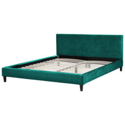 Beliani Bed Velvet Fitou 180 X 200 Cm (Eu Super King) Dark Green - thumbnail 4