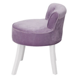 Living And Home Purple Velvet Dressing Table Stool Vanity Padded Makeup Chair - thumbnail 3