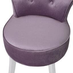 Living And Home Purple Velvet Dressing Table Stool Vanity Padded Makeup Chair - thumbnail 5