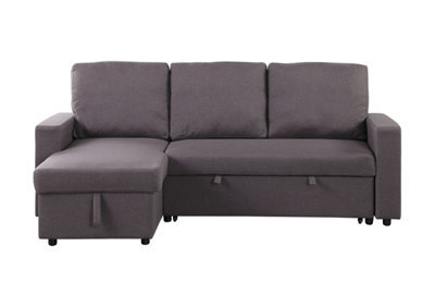 Mattress Guru Reegan L Shaped Corner Sofa Bed With Hidden Storage And Reversible Chaise, With Pocket Sprung Seats - Taupe - image 1