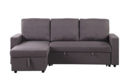 Mattress Guru Reegan L Shaped Corner Sofa Bed With Hidden Storage And Reversible Chaise, With Pocket Sprung Seats - Taupe - thumbnail 1